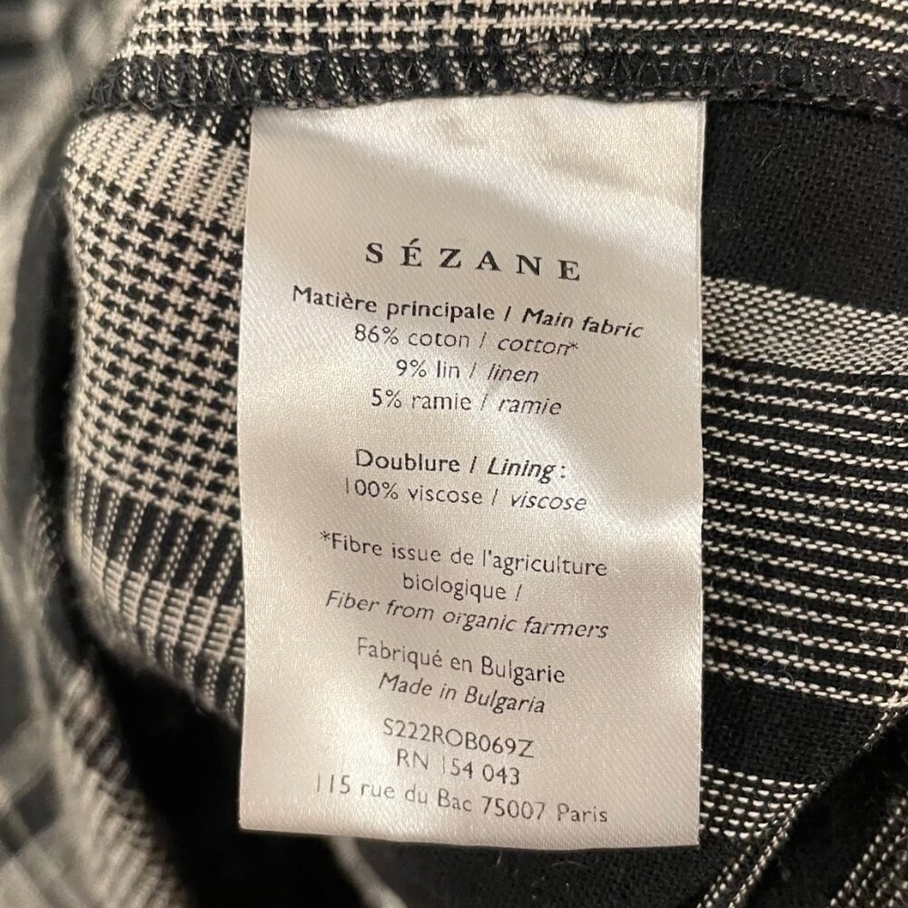 Last Chance EUC Sézane Capri Flannel Mini Wrap Shirtdress Washington Check 38, 6 - Picture 8 of 9